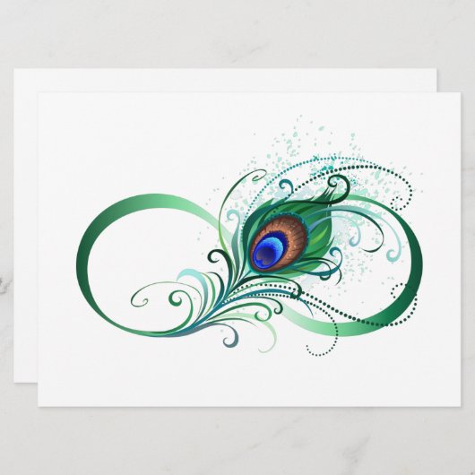 Unendlichkeitssymbol mit Peacock Feather Programm (Vorne/Hinten)
