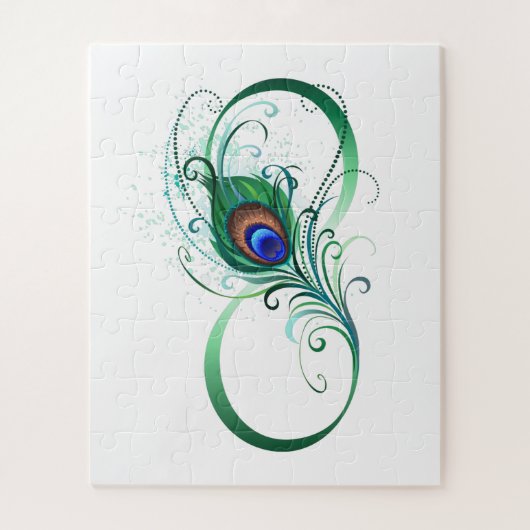 Unendlichkeitssymbol mit Peacock Feather Puzzle (Vertikal)
