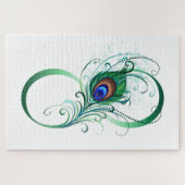Unendlichkeitssymbol mit Peacock Feather Puzzle (Horizontal)