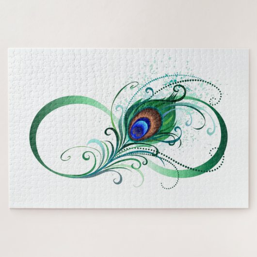 Unendlichkeitssymbol mit Peacock Feather Puzzle (Horizontal)