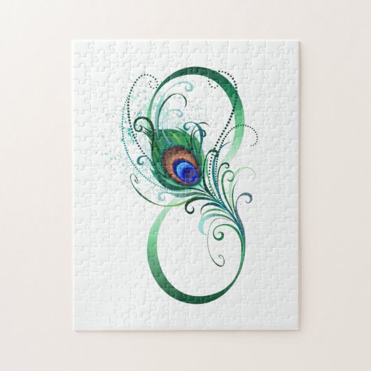 Unendlichkeitssymbol mit Peacock Feather Puzzle (Vertikal)