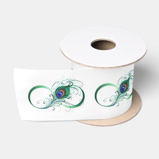 Unendlichkeitssymbol mit Peacock Feather Satinband (Spule)