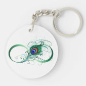 Unendlichkeitssymbol mit Peacock Feather Schlüsselanhänger (Rückseite)