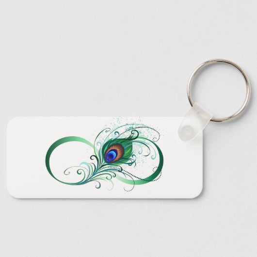 Unendlichkeitssymbol mit Peacock Feather Schlüsselanhänger (Vorderseite)