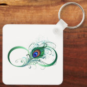 Unendlichkeitssymbol mit Peacock Feather Schlüsselanhänger (Rückseite)