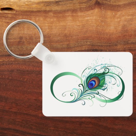 Unendlichkeitssymbol mit Peacock Feather Schlüsselanhänger (Rückseite)