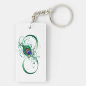 Unendlichkeitssymbol mit Peacock Feather Schlüsselanhänger (Rückseite)