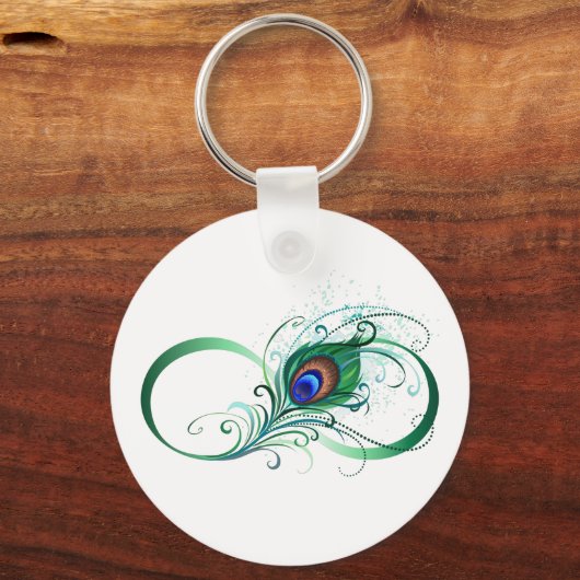 Unendlichkeitssymbol mit Peacock Feather Schlüsselanhänger (Rückseite)