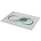 Unendlichkeitssymbol mit Peacock Feather Schneidebrett (Ecke)