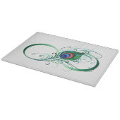 Unendlichkeitssymbol mit Peacock Feather Schneidebrett (Ecke)