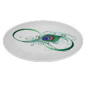 Unendlichkeitssymbol mit Peacock Feather Schneidebrett (Ecke)