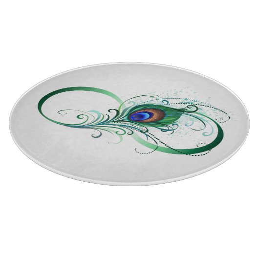 Unendlichkeitssymbol mit Peacock Feather Schneidebrett (Ecke)
