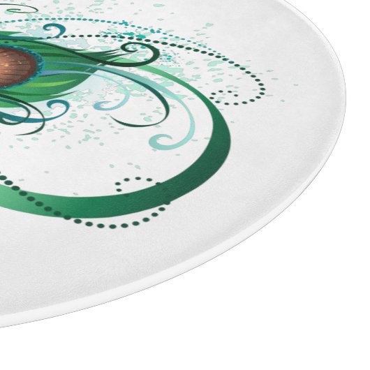 Unendlichkeitssymbol mit Peacock Feather Schneidebrett (Ecke)