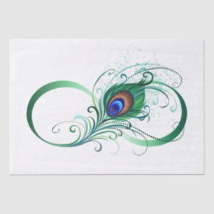 Unendlichkeitssymbol mit Peacock Feather Seidenpapier