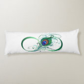 Unendlichkeitssymbol mit Peacock Feather Seitenschläferkissen (Rückseite)