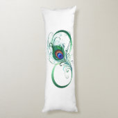 Unendlichkeitssymbol mit Peacock Feather Seitenschläferkissen (Rückseite (Vertikal))