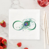 Unendlichkeitssymbol mit Peacock Feather Serviette (Beispiel)