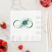 Unendlichkeitssymbol mit Peacock Feather Serviette (Beispiel)