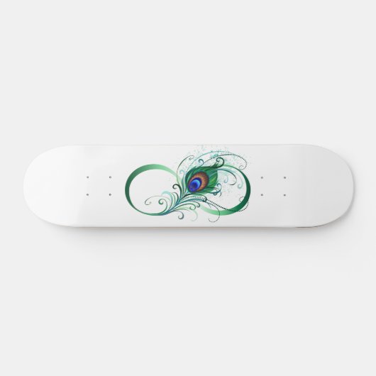 Unendlichkeitssymbol mit Peacock Feather Skateboard (Horizontal)