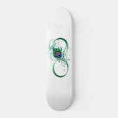 Unendlichkeitssymbol mit Peacock Feather Skateboard (Vorne)
