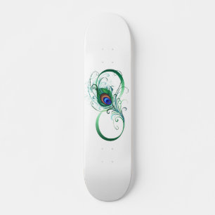 Unendlichkeitssymbol mit Peacock Feather Skateboard