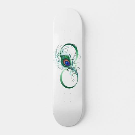 Unendlichkeitssymbol mit Peacock Feather Skateboard (Vorne)