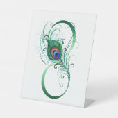 Unendlichkeitssymbol mit Peacock Feather Sockelschild (Vorderseite)