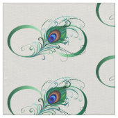 Unendlichkeitssymbol mit Peacock Feather Stoff (Nahaufnahme)