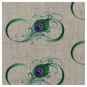Unendlichkeitssymbol mit Peacock Feather Stoff (Nahaufnahme)