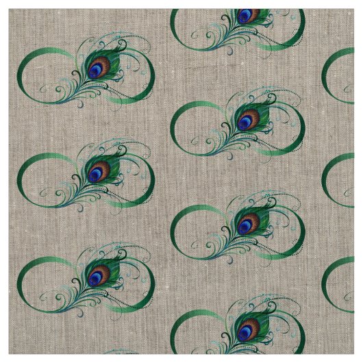 Unendlichkeitssymbol mit Peacock Feather Stoff (Muster)