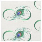 Unendlichkeitssymbol mit Peacock Feather Stoff (Nahaufnahme)