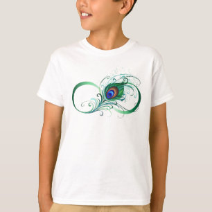 Unendlichkeitssymbol mit Peacock Feather T-Shirt