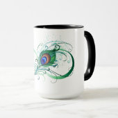 Unendlichkeitssymbol mit Peacock Feather Tasse (VorderseiteRechts)