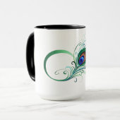 Unendlichkeitssymbol mit Peacock Feather Tasse (Vorderseite Links)