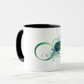 Unendlichkeitssymbol mit Peacock Feather Tasse (Vorderseite Links)