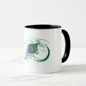 Unendlichkeitssymbol mit Peacock Feather Tasse (VorderseiteRechts)