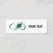 Unendlichkeitssymbol mit Peacock Feather Telefonnummerkarte (Vorderseite)