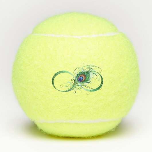 Unendlichkeitssymbol mit Peacock Feather Tennisbälle (Vorderseite)