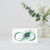 Unendlichkeitssymbol mit Peacock Feather Terminkarte (Stehend Vorderseite)