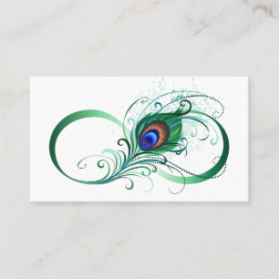 Unendlichkeitssymbol mit Peacock Feather Terminkarte
