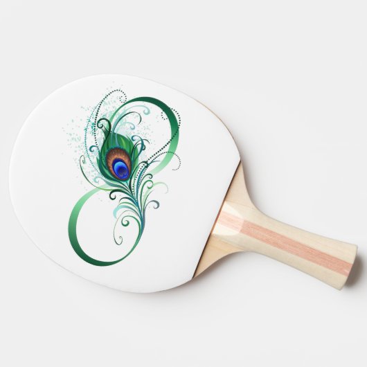 Unendlichkeitssymbol mit Peacock Feather Tischtennis Schläger (Seitenansicht)