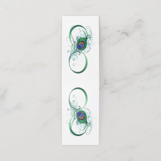 Unendlichkeitssymbol mit Peacock Feather Treuekarte (Außenseite Aufgefaltet)