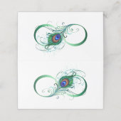 Unendlichkeitssymbol mit Peacock Feather Treuekarte (Außenseite Aufgefaltet)