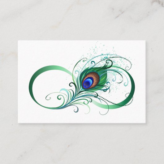 Unendlichkeitssymbol mit Peacock Feather Treuekarte (Vorderseite)