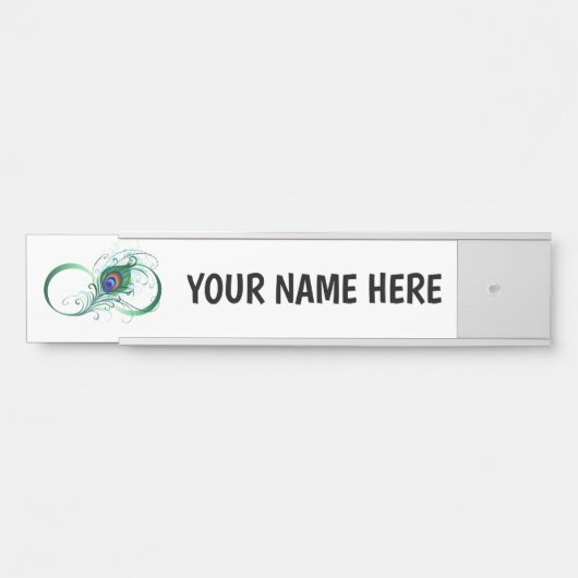 Unendlichkeitssymbol mit Peacock Feather Türschild (Vorderseite )