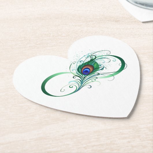 Unendlichkeitssymbol mit Peacock Feather Untersetzer (angewinkelt)