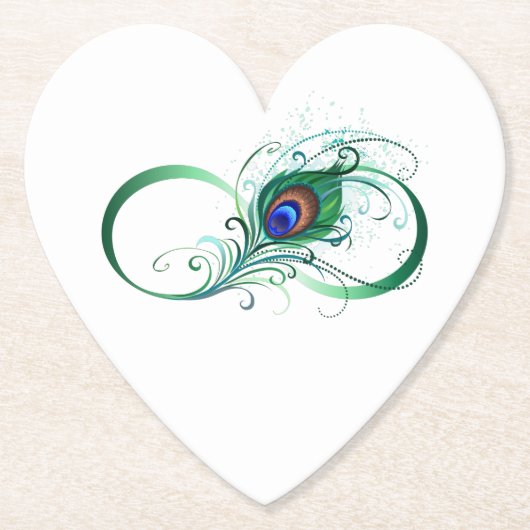 Unendlichkeitssymbol mit Peacock Feather Untersetzer (Vorderseite)
