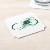 Unendlichkeitssymbol mit Peacock Feather Untersetzer (angewinkelt)
