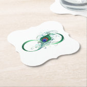 Unendlichkeitssymbol mit Peacock Feather Untersetzer (angewinkelt)
