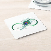 Unendlichkeitssymbol mit Peacock Feather Untersetzer (angewinkelt)